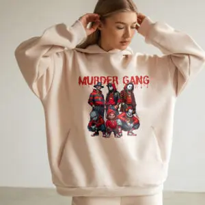 Murder Gang Horror Villains Sweatshirt – Streetwear Style Halloween Graphic Tee 12 Murder Gang Horror Villains Sweatshirt – Streetwear Style Halloween Graphic Sweatshirt 2