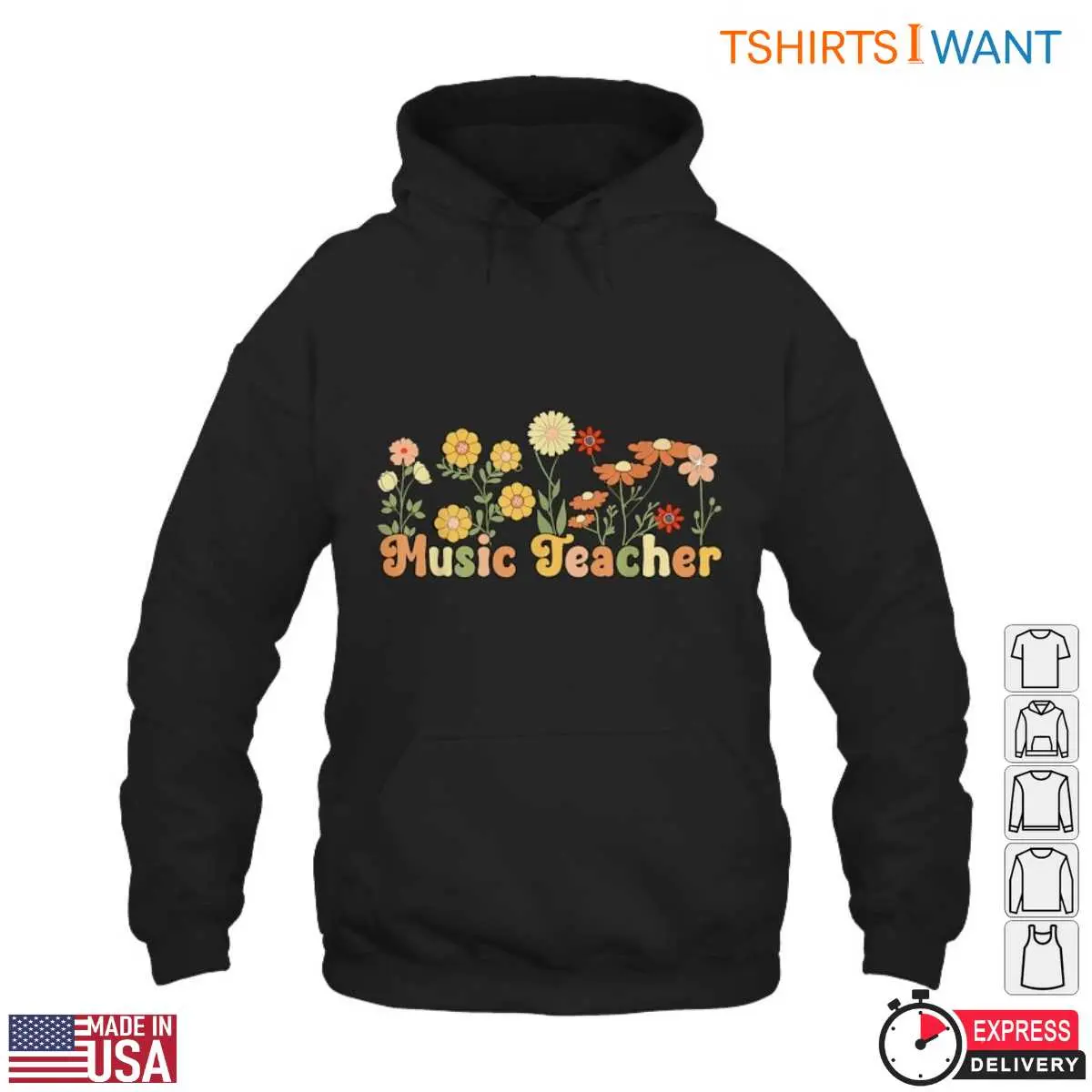 Music Teacher with Colorful Floral Design T Shirt 4 1.jpg