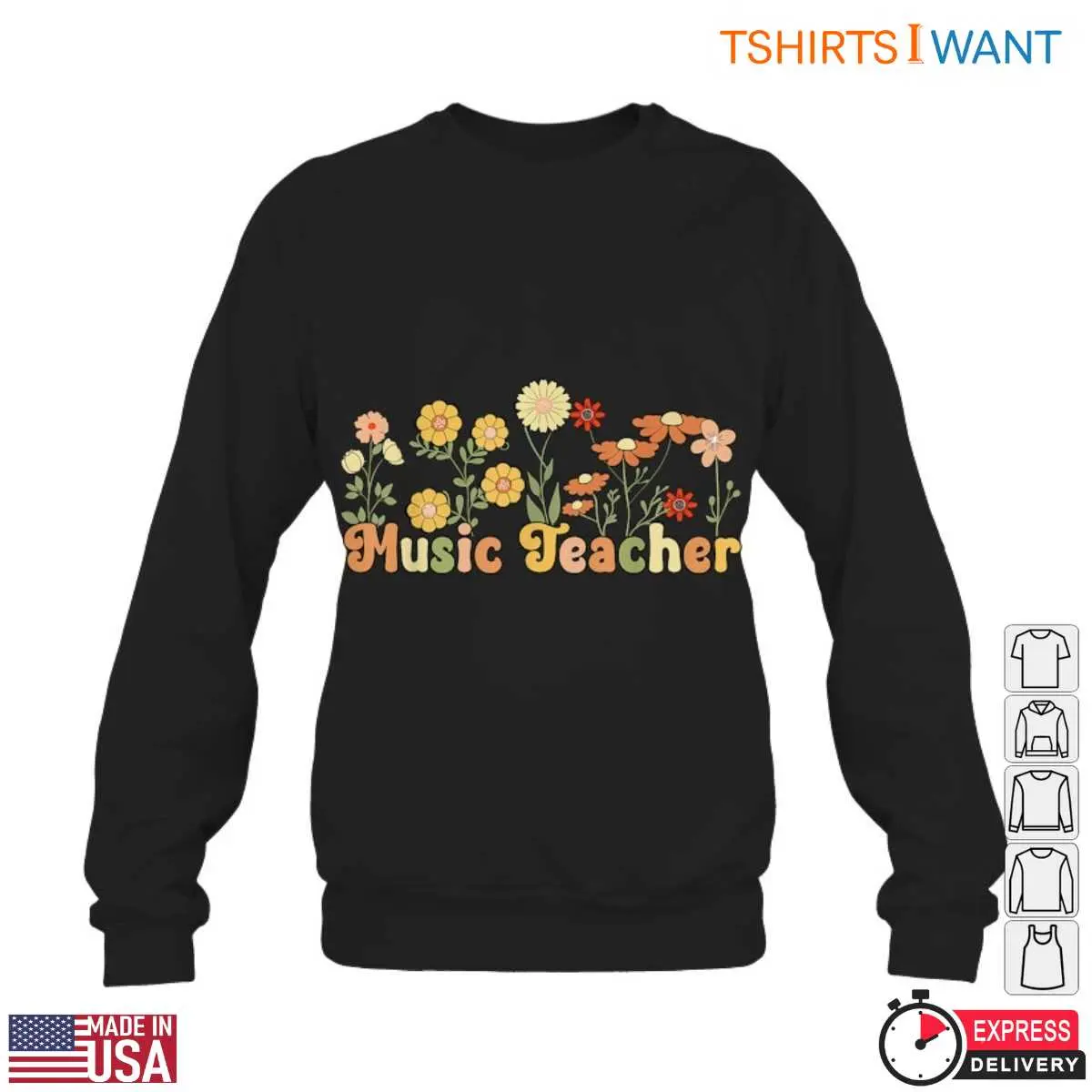 Music Teacher with Colorful Floral Design T Shirt 6 1.jpg