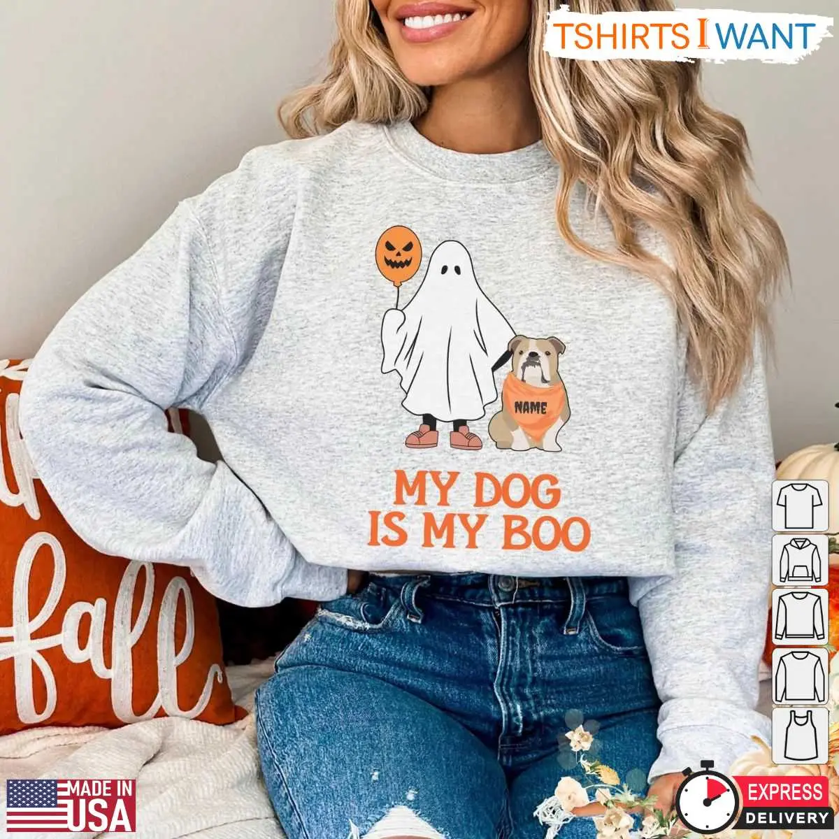 My Dog is My Boo Halloween Sweatshirt Cute Ghost and Dog Lover Graphic Crewneck 6 1 1.jpg