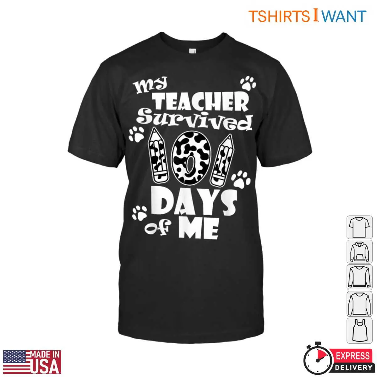 My Teacher Survived 100 Days of Me T-Shirt 12 100 Days Teacher T-Shirt Front View