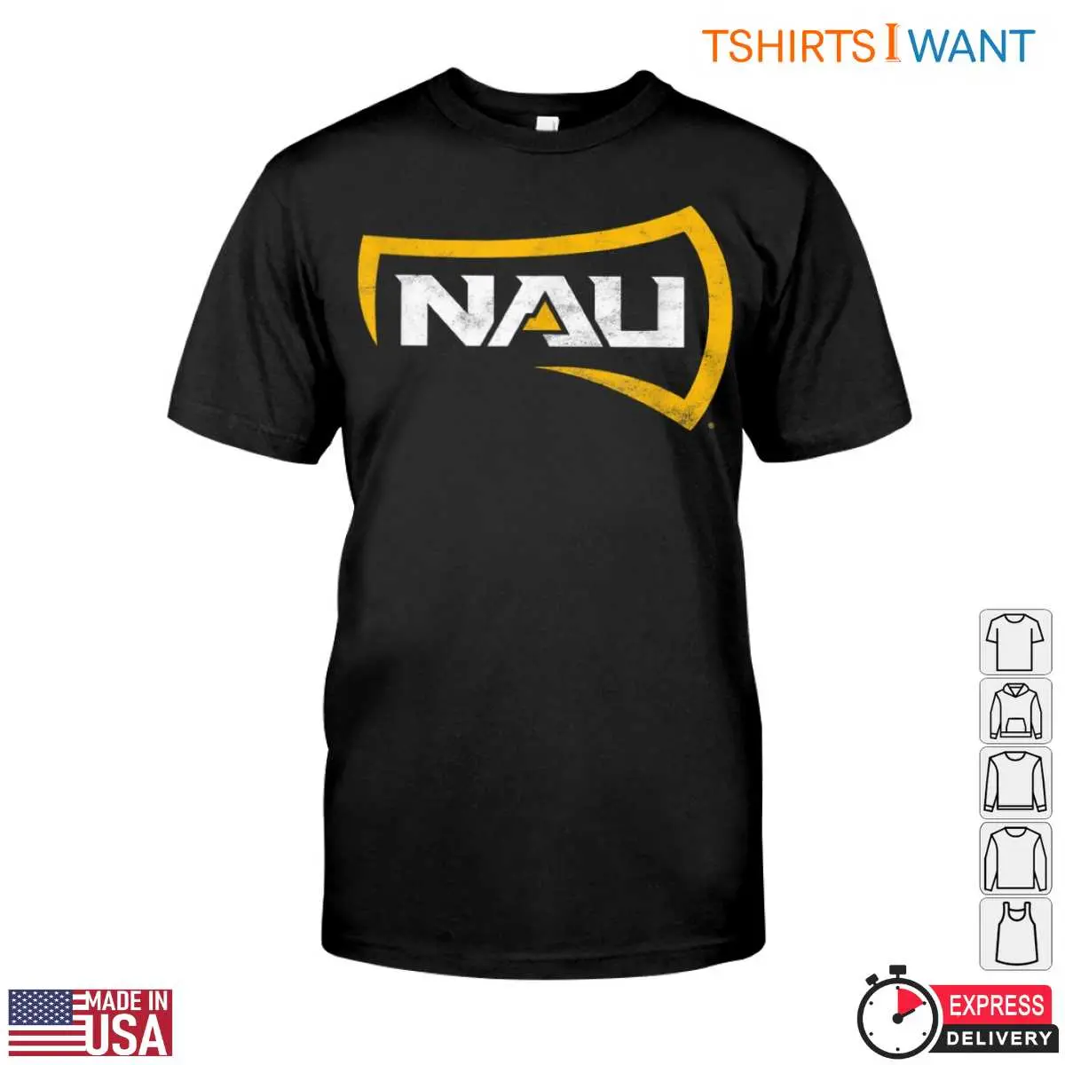 NAU Northern Arizona University T Shirt Black Gold Logo Athletic Design 1 1 1.jpg