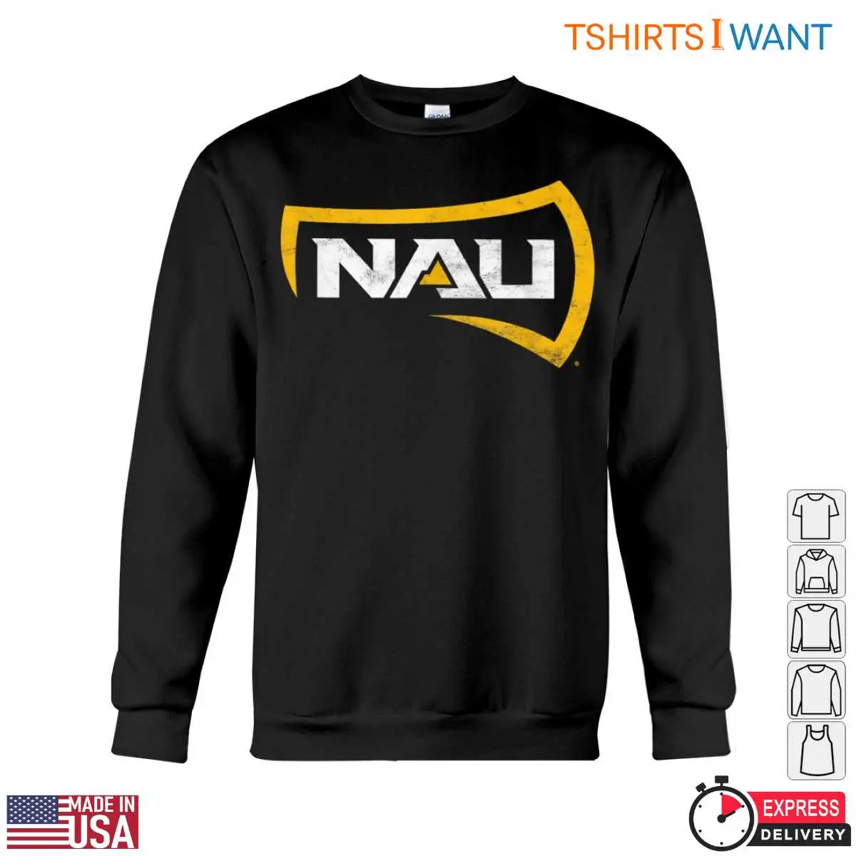 NAU Northern Arizona University T Shirt Black Gold Logo Athletic Design 3 1 1.jpg