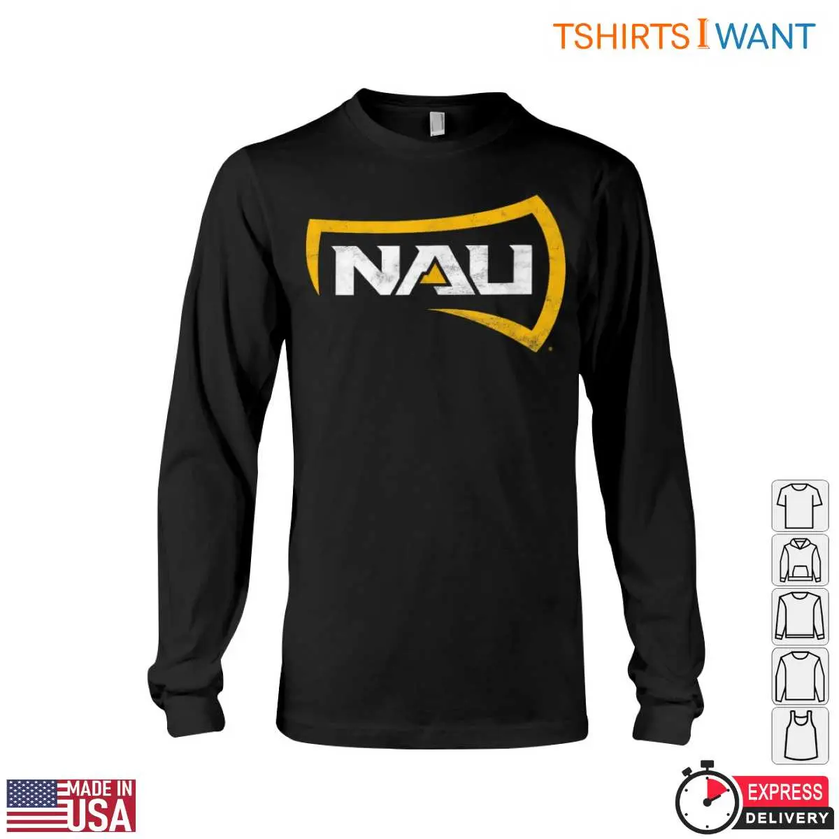 NAU Northern Arizona University T Shirt Black Gold Logo Athletic Design 4 1 1.jpg