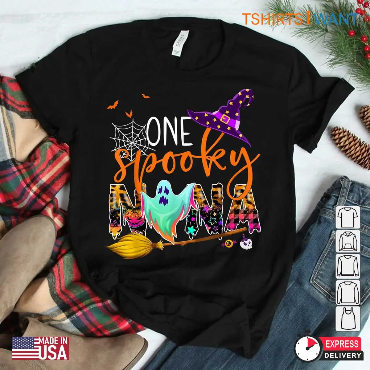 Nana Halloween Shirt: Happy Halloween One Spooky Nana Costume Tee 11 nana Halloween shirt