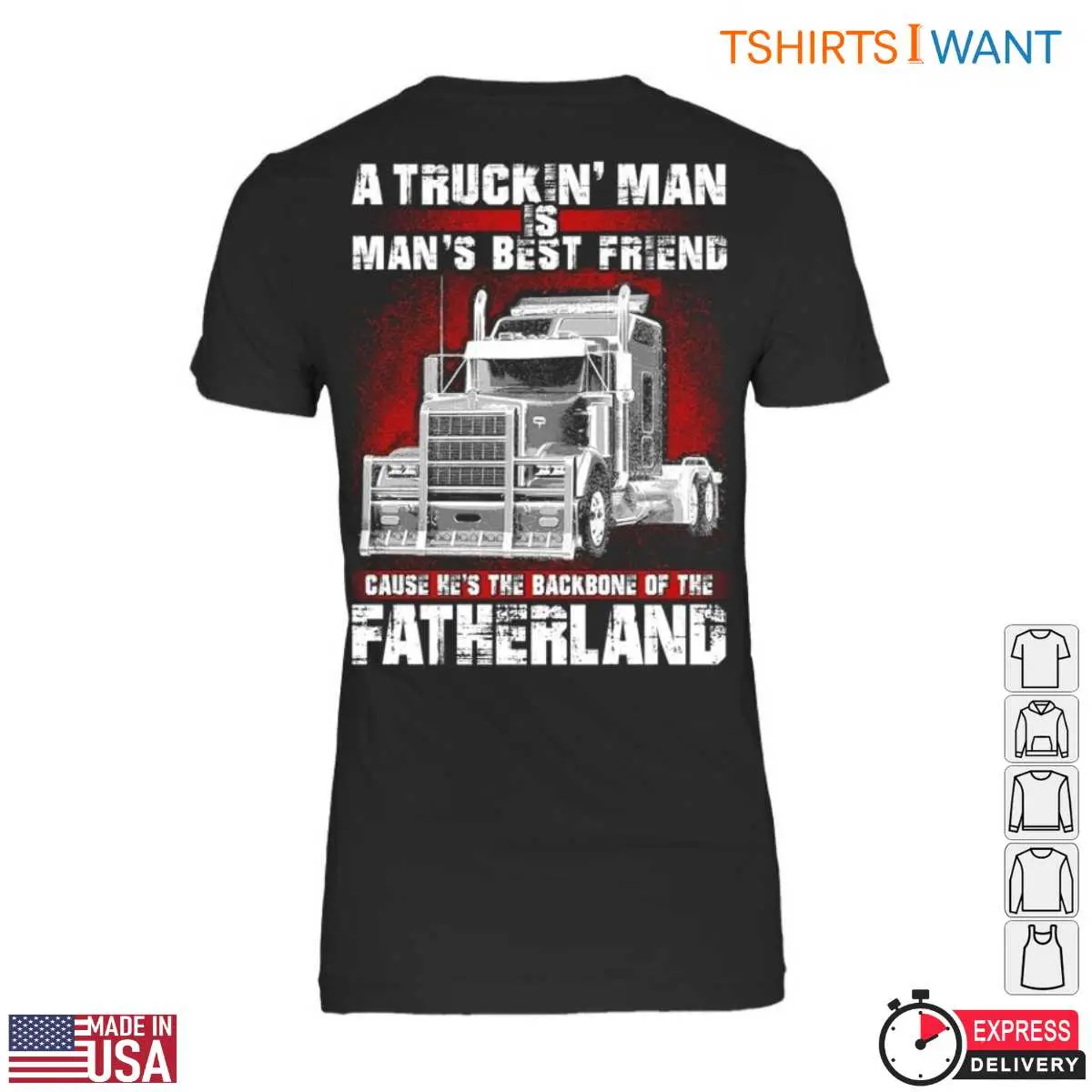 National Truck Driver Appreciation T-Shirt - Backbone Of The Fatherland Big Rig Graphic, Truck Driver Gifts 13 National Truck Driver Appreciation T-Shirt Detail