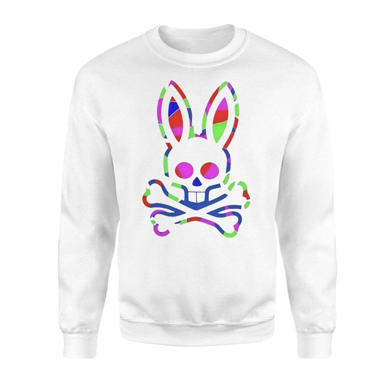Neon Bunny Skull Streetwear T Shirt 3 1.jpg