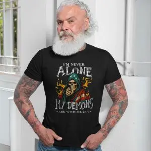 Never Alone My Demons T-Shirt – Grim Reaper Flames Skull Tee 13 Never Alone My Demons T Shirt E28093 Grim Reaper Flames Skull Tee 7.jpg