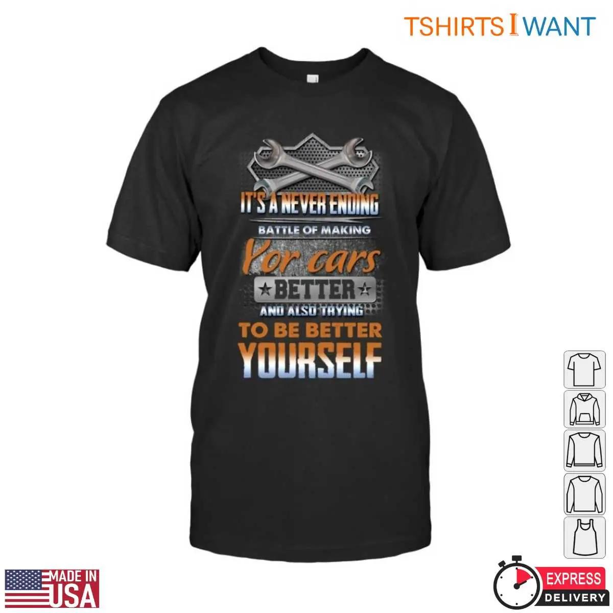 Never Ending Battle Crossed Wrenches Car Mechanic Gift T Shirt 1 1.jpg