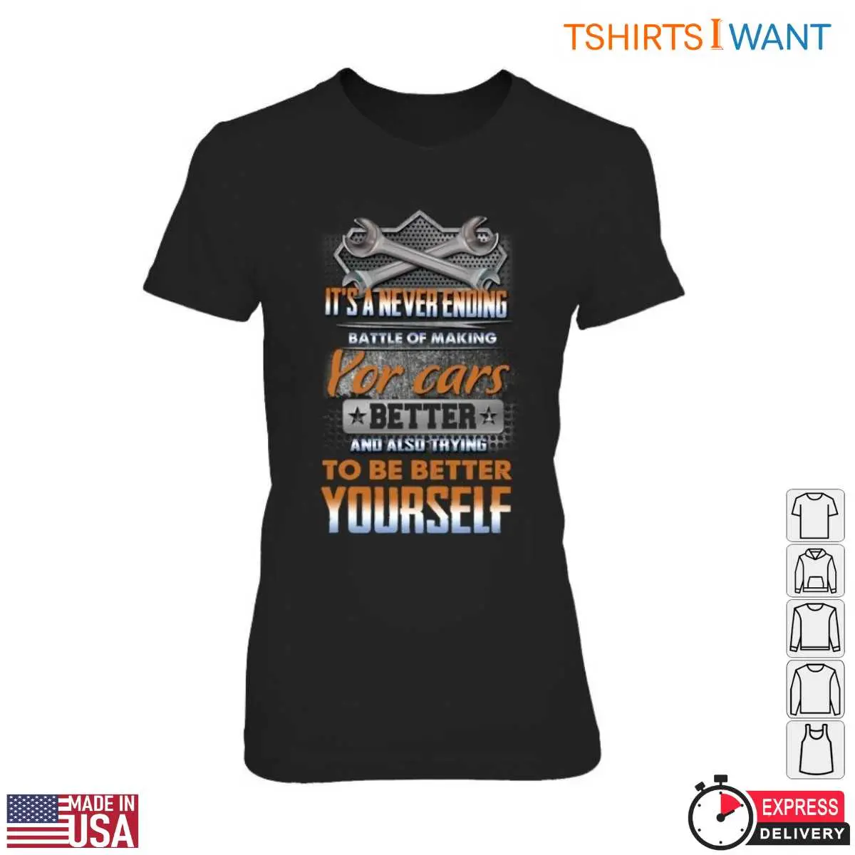 Never Ending Battle Crossed Wrenches Car Mechanic Gift T Shirt 3 1.jpg
