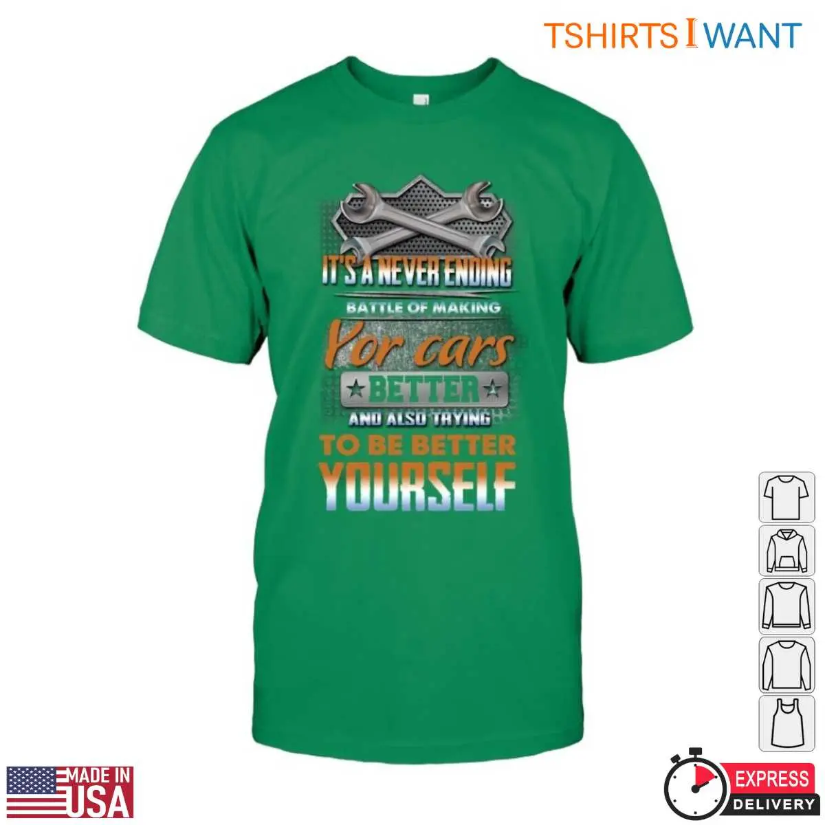 Never Ending Battle Crossed Wrenches Car Mechanic Gift T Shirt 6 1.jpg