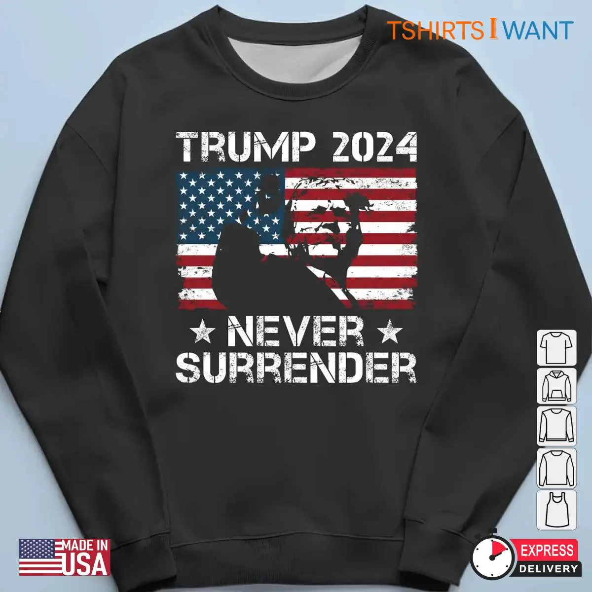Never Surrender Trump 2024 Fighting T shirt 6 1.jpg
