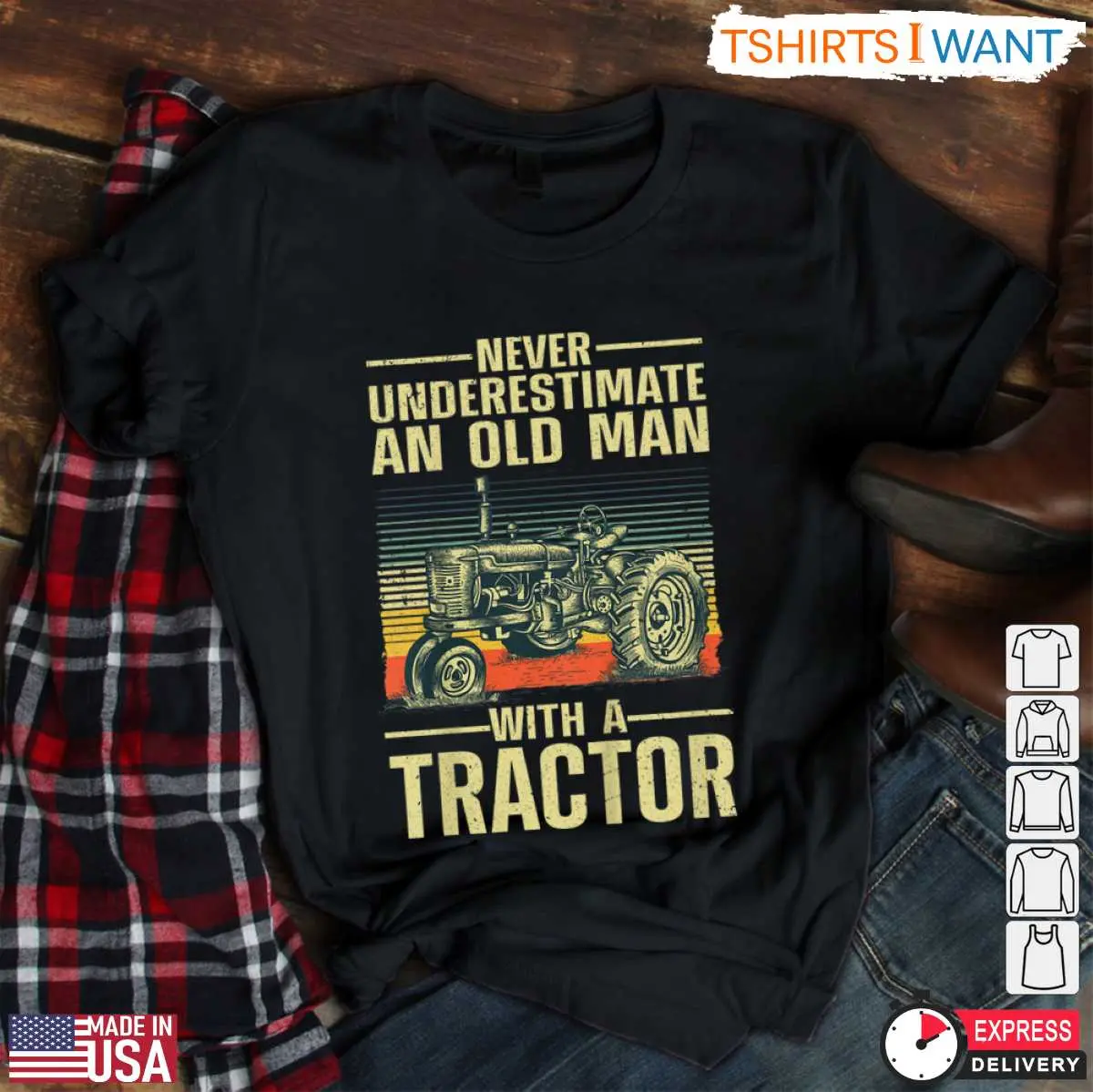 Never Underestimate An Old Man With A Tractor Farm T Shirt 2 1.jpg