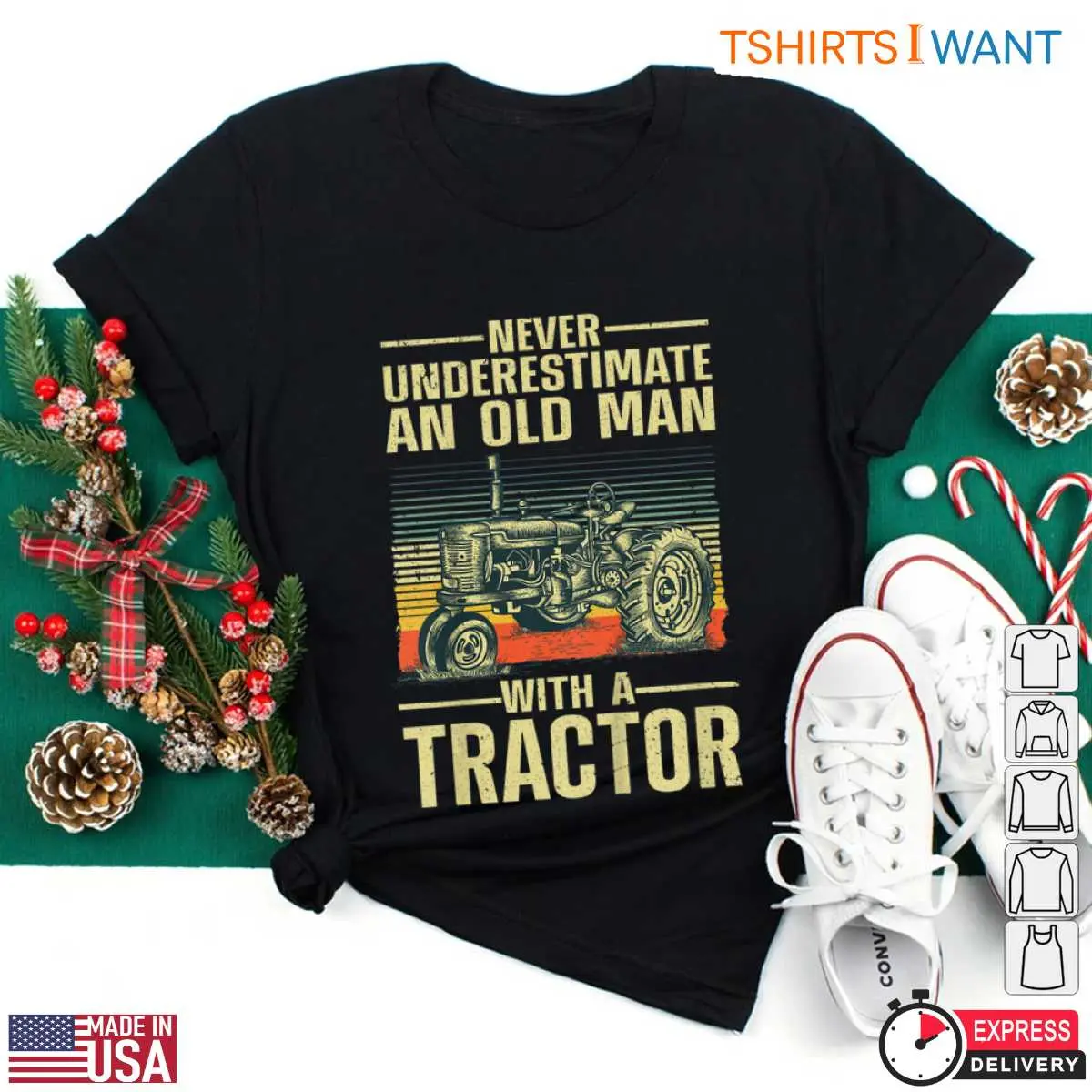 Never Underestimate An Old Man With A Tractor Farm T-Shirt 11 Never Underestimate An Old Man With A Tractor Farm T-Shirt Detail