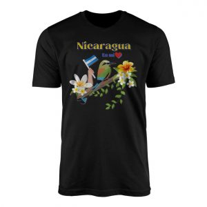 Nicaragua En Mi Corazon E28093 National Pride Motmot Bird and Flag Graphic T shirt 1.jpg