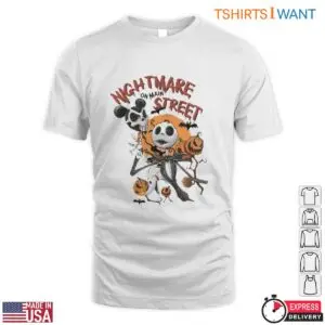Nightmare on Main Street T Shirt E28093 Jack Skellington Halloween Graphic Tee 1 1.jpg