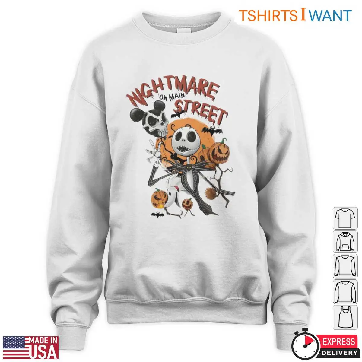 Nightmare on Main Street T Shirt E28093 Jack Skellington Halloween Graphic Tee 2 1.jpg