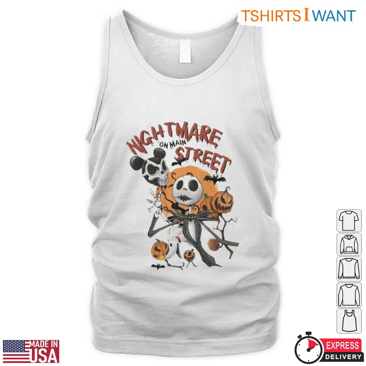 Nightmare on Main Street T Shirt E28093 Jack Skellington Halloween Graphic Tee 5 1.jpg