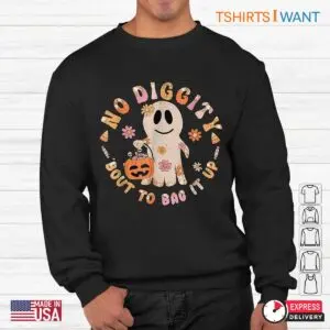 No Diggity Halloween Shirt: No Diggity Bout To Bag It Up Cute Ghost Halloween Tee 8 No Diggity Halloween Shirt Ghost Bagging It Up Tee 3 1.jpg