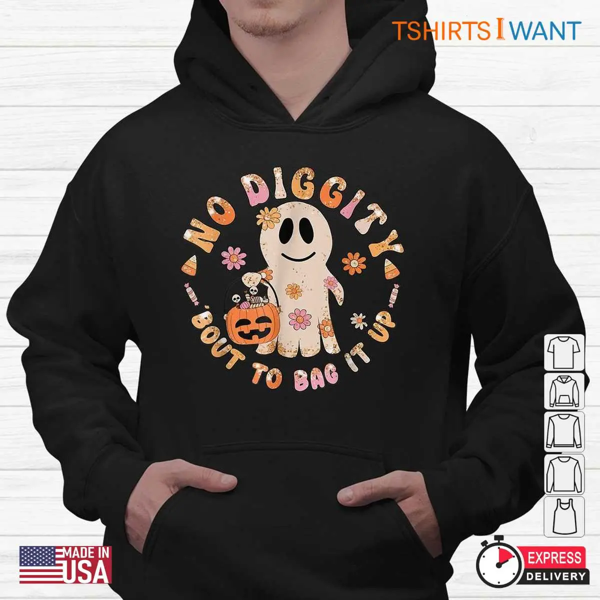 No Diggity Halloween Shirt: No Diggity Bout To Bag It Up Cute Ghost Halloween Tee 13 No Diggity Halloween Shirt Ghost Bagging It Up Tee 4