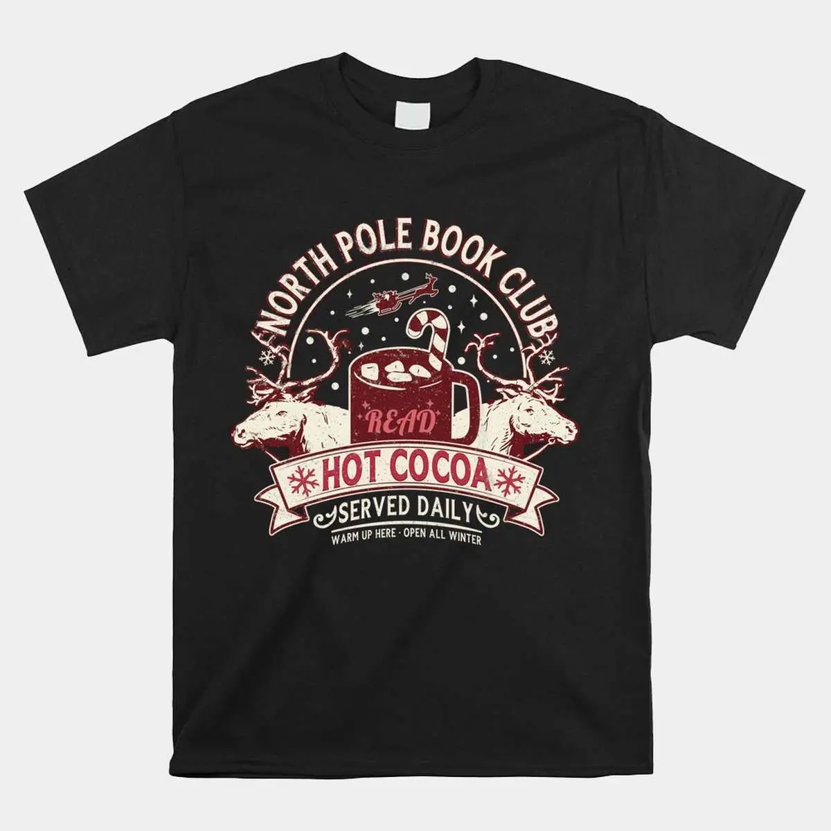 North Pole Book Club Christmas Shirt - Hot Cocoa Reindeer Librarians Tee 1 North Pole Book Club Christmas Reader Shirt 1 1.jpg
