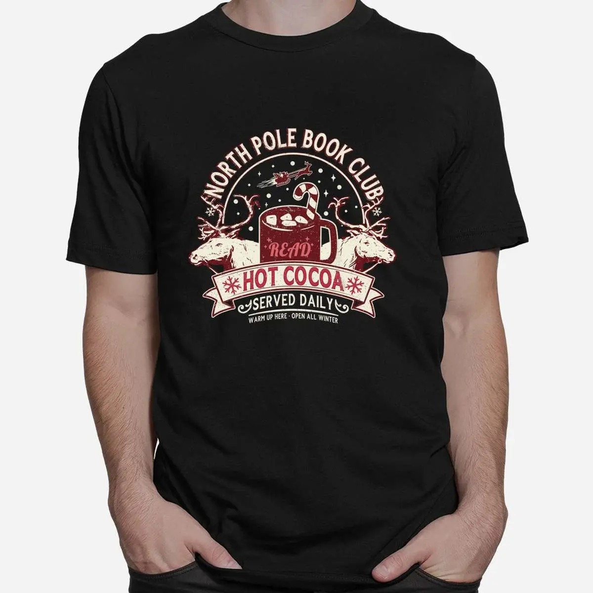 North Pole Book Club Christmas Shirt - Hot Cocoa Reindeer Librarians Tee 2 North Pole Book Club Christmas Reader Shirt 2 1.jpg