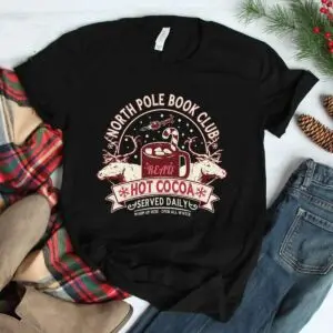 North Pole Book Club Christmas Shirt - Hot Cocoa Reindeer Librarians Tee 7 North Pole Book Club Christmas Reader Shirt 3 1.jpg