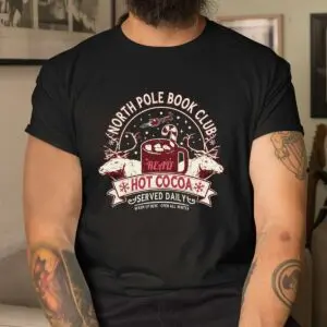 North Pole Book Club Christmas Shirt - Hot Cocoa Reindeer Librarians Tee 8 North Pole Book Club Christmas Reader Shirt 4 1.jpg