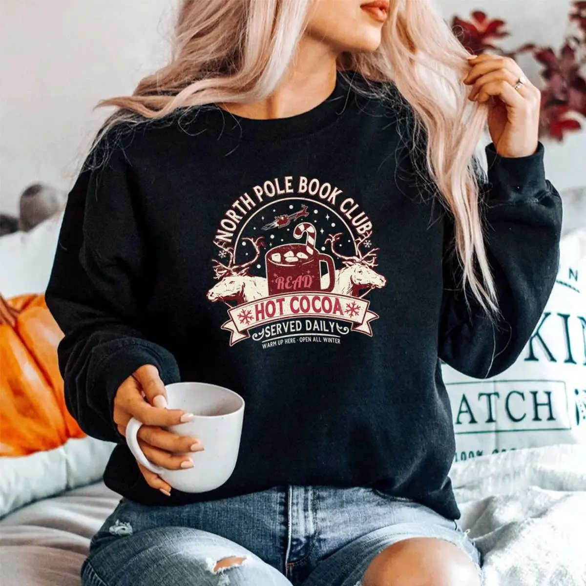 North Pole Book Club Christmas Shirt - Hot Cocoa Reindeer Librarians Tee 5 North Pole Book Club Christmas Reader Shirt 5 1.jpg