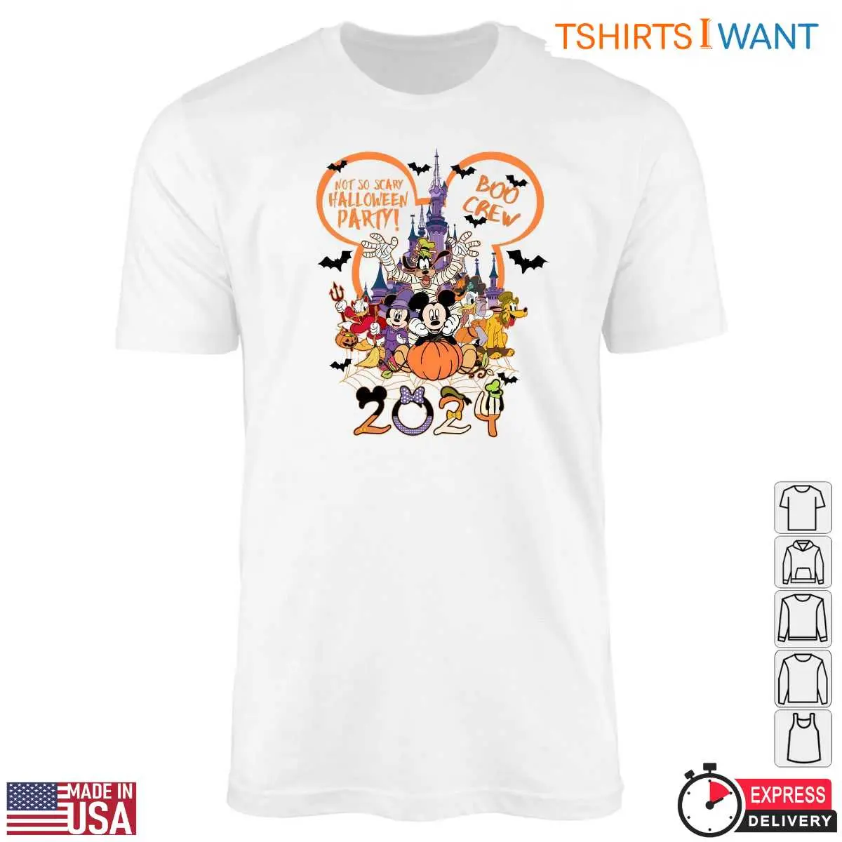Not So Scary Halloween Party 2024 T Shirt E28093 Disney Boo Crew with Mickey and Friends 1.jpg