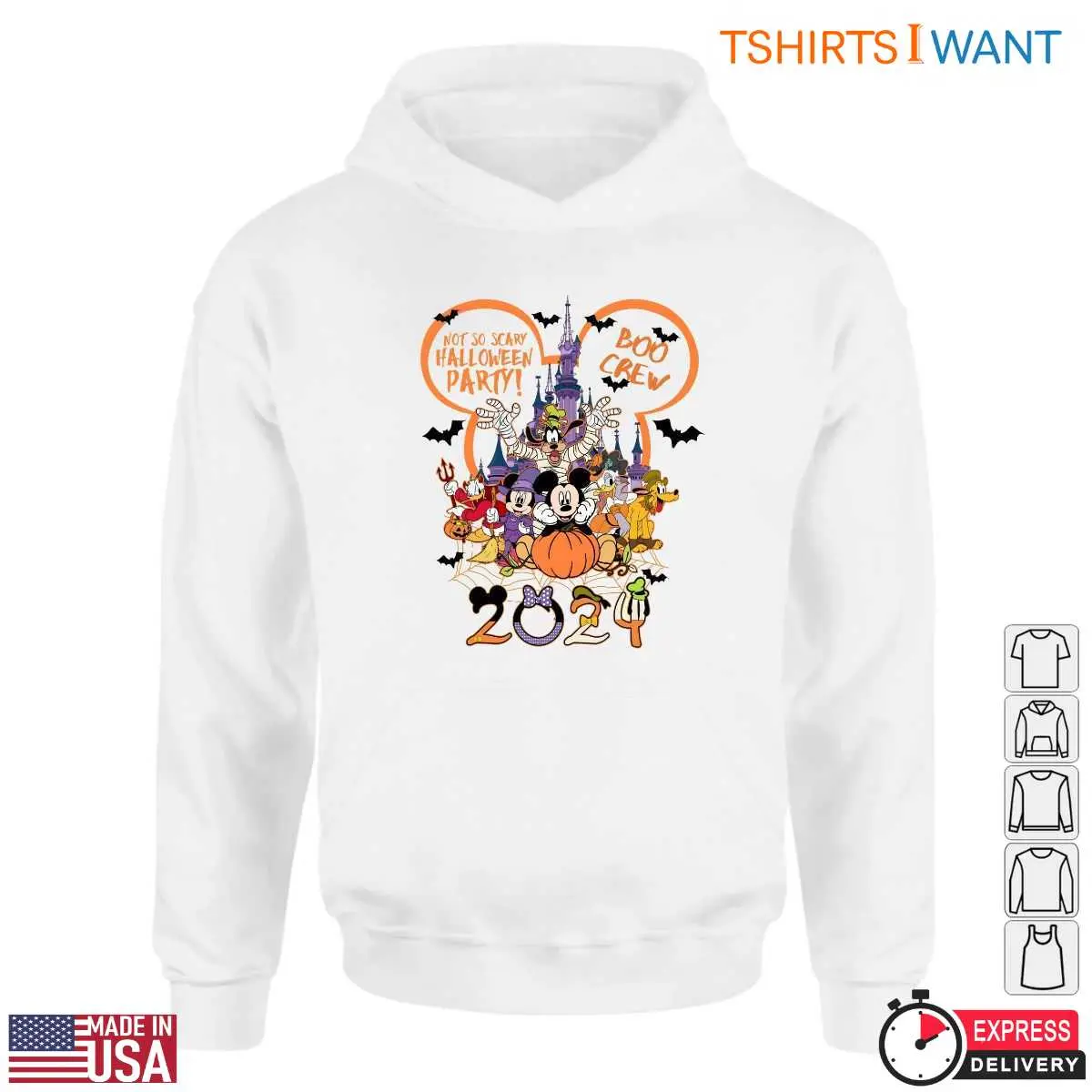 Not So Scary Halloween Party 2024 T Shirt E28093 Disney Boo Crew with Mickey and Friends 2.jpg