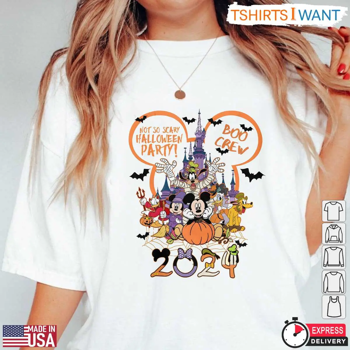Not So Scary Halloween Party 2024 T Shirt E28093 Disney Boo Crew with Mickey and Friends 4.jpg