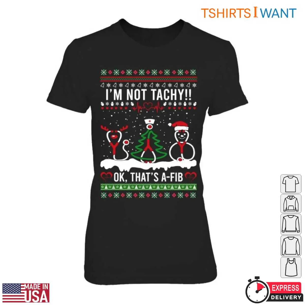 Nurse Christmas Funny A Fib Holiday T Shirt for Medical Staff 2 1.jpg