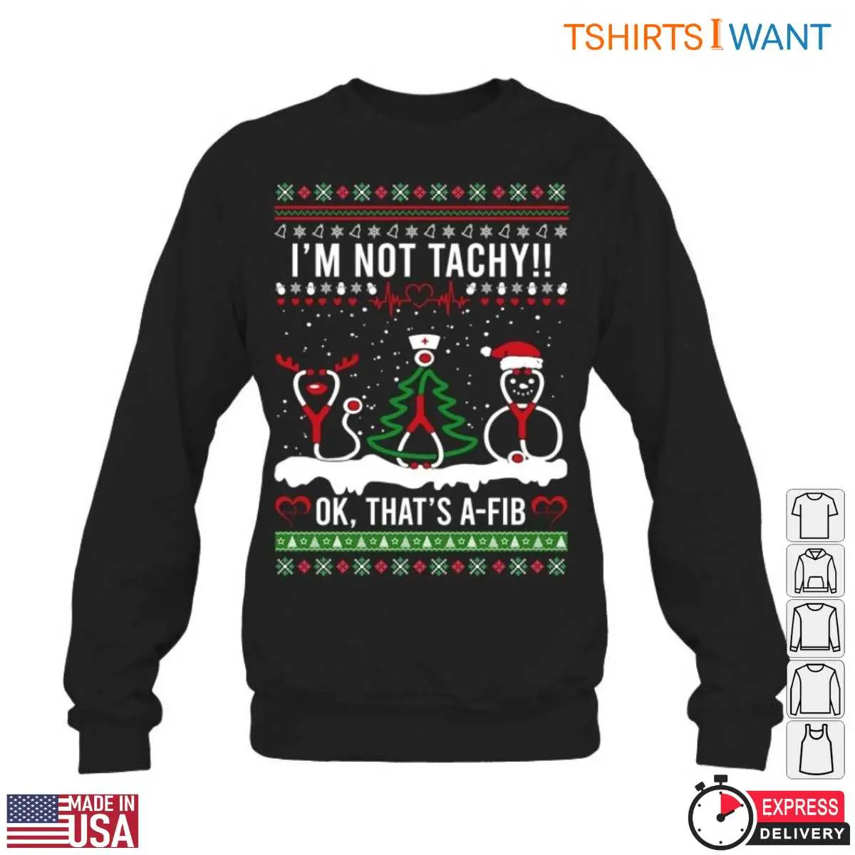 Nurse Christmas Funny A Fib Holiday T Shirt for Medical Staff 5 1.jpg