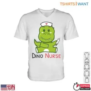 Nurse Dinosaur T-Shirt - Cute Dino Nurse with Syringe Graphic 7 Nurse Dinosaur Dino Nurse Shirt 2 1.jpg