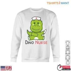 Nurse Dinosaur T-Shirt - Cute Dino Nurse with Syringe Graphic 10 Nurse Dinosaur Dino Nurse Shirt 5 1.jpg