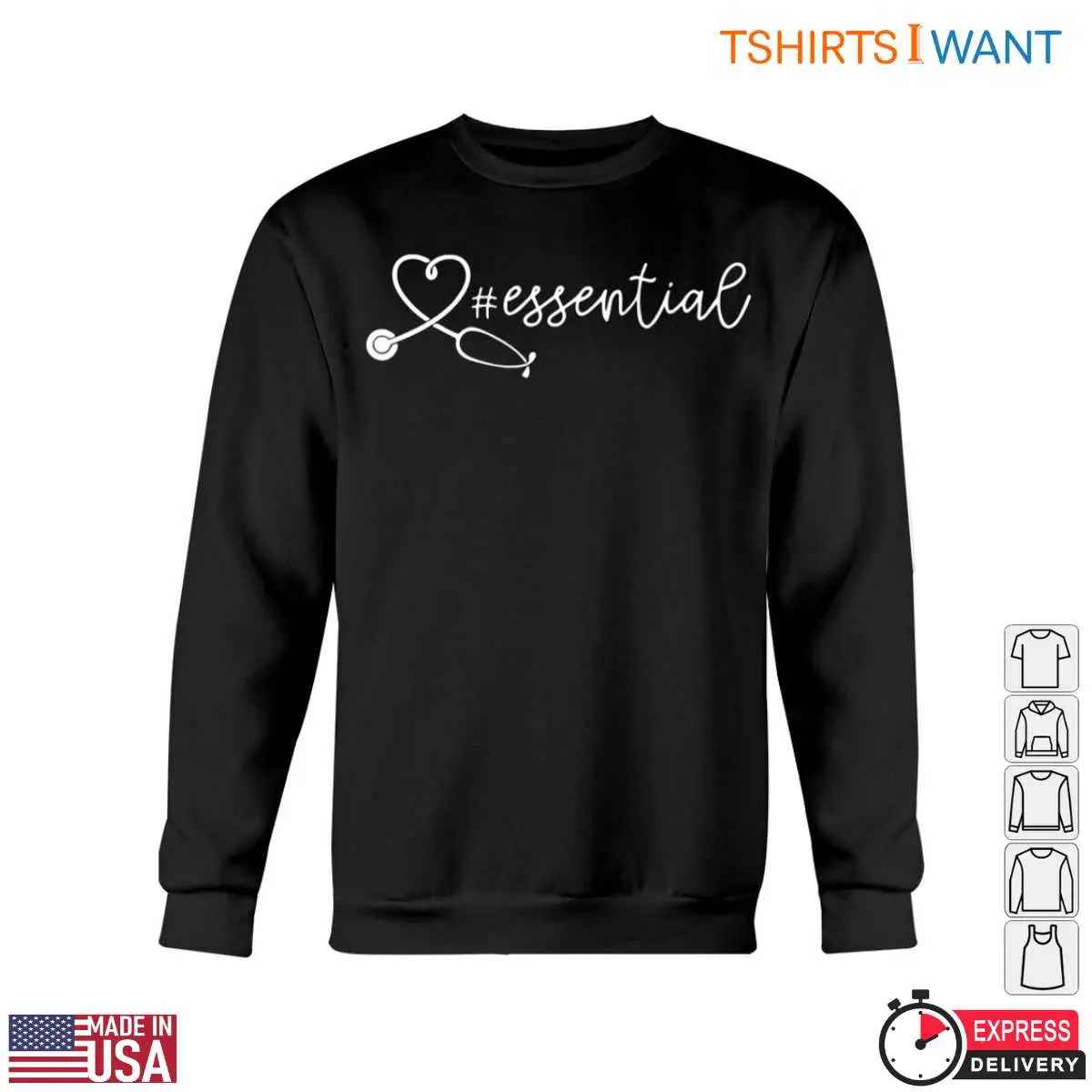 Nurse Essentials T-Shirt - Heart-Shaped Stethoscope Graphic 4 Nurse Essentials Heart Stethoscope 4 1.jpg
