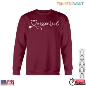 Nurse Essentials T-Shirt - Heart-Shaped Stethoscope Graphic 11 Nurse Essentials Heart Stethoscope 6 1.jpg