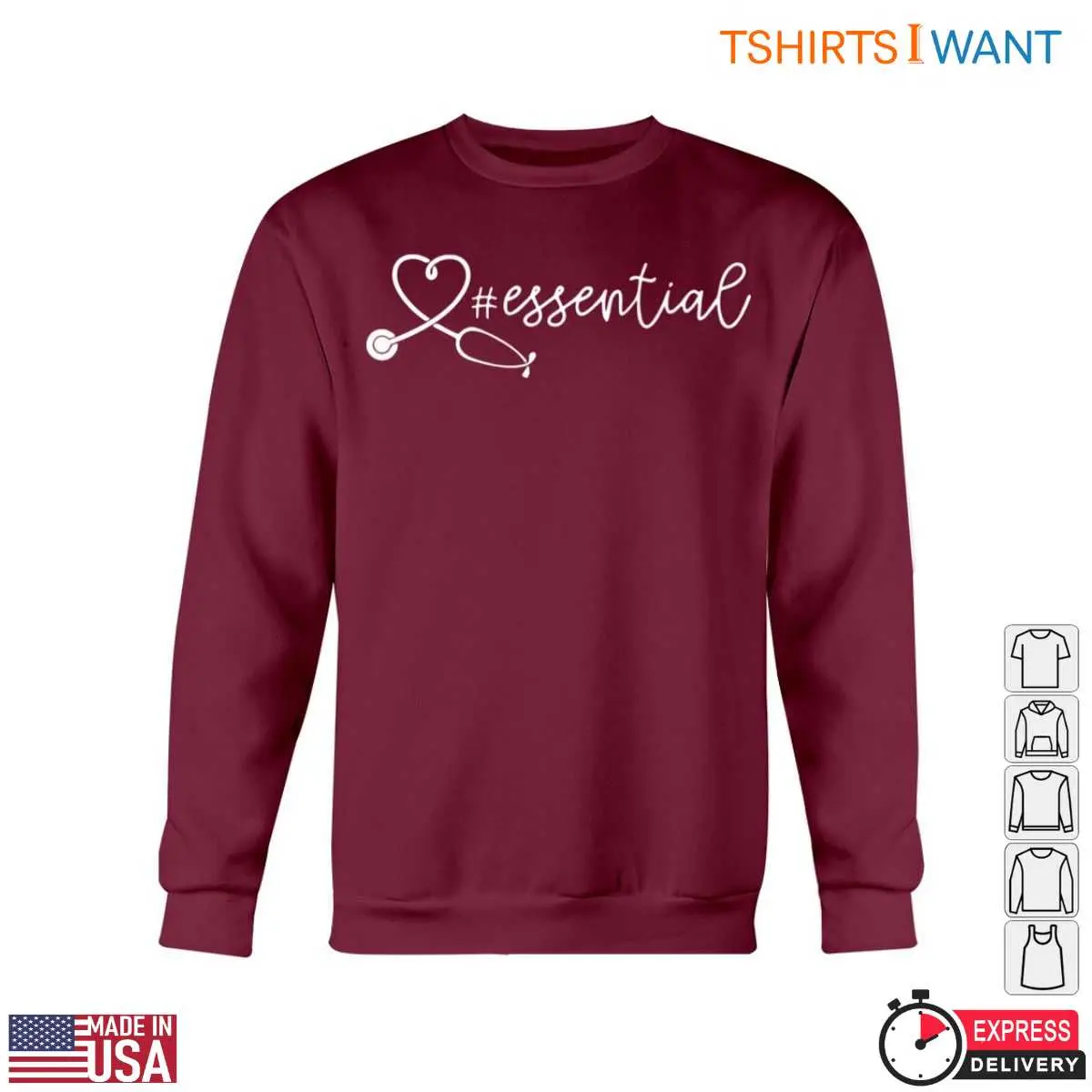 Nurse Essentials T-Shirt - Heart-Shaped Stethoscope Graphic 6 Nurse Essentials Heart Stethoscope 6 1.jpg