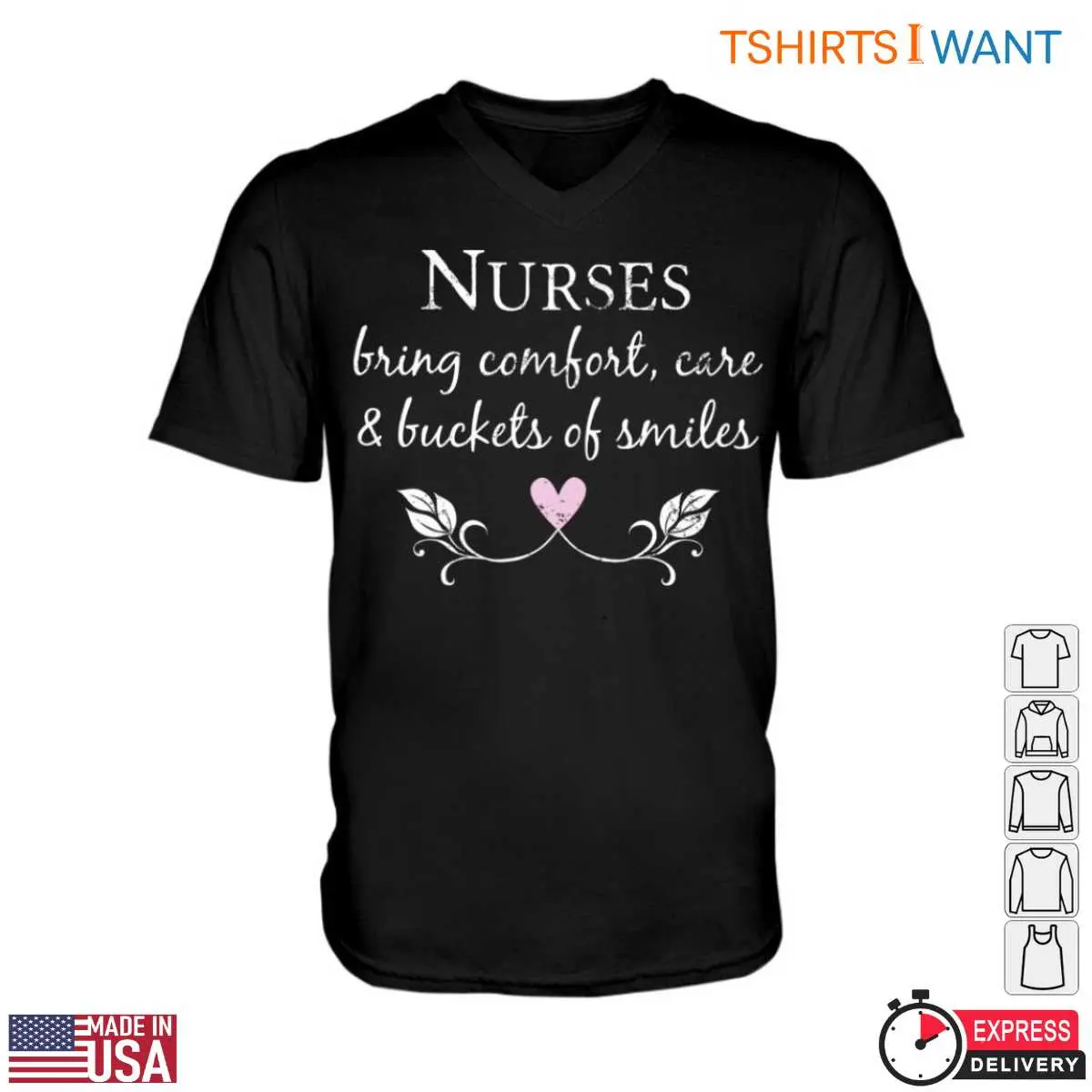 Nurse Gift T Shirt Nurses Bring Comfort Care Buckets of Smiles 2 1.jpg