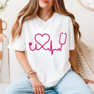 Nurse Heartbeat Stethoscope T Shirt E28093 Cute Medical Graphic Tee 5.jpg