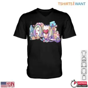 Nurse Love T-Shirt - Cute Medical Love Graphic with Syringe, Bandage, and Stethoscope 7 Nurse Love Medical Love Tee 2 1.jpg