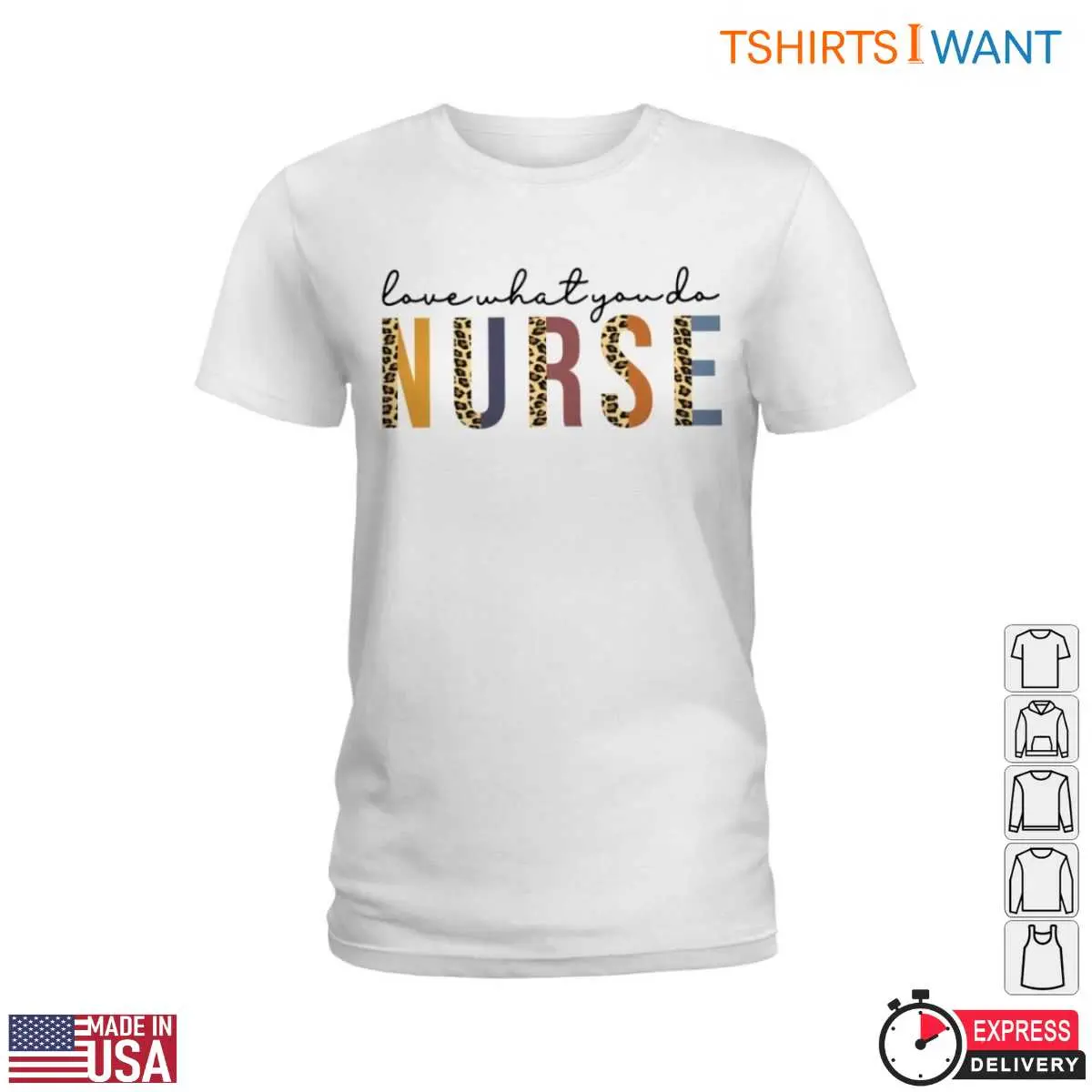 Nurse Pride T-Shirt - Love What You Do with Leopard Print Nurse Graphic Tee 13 Nurse Pride T-Shirt Detail View