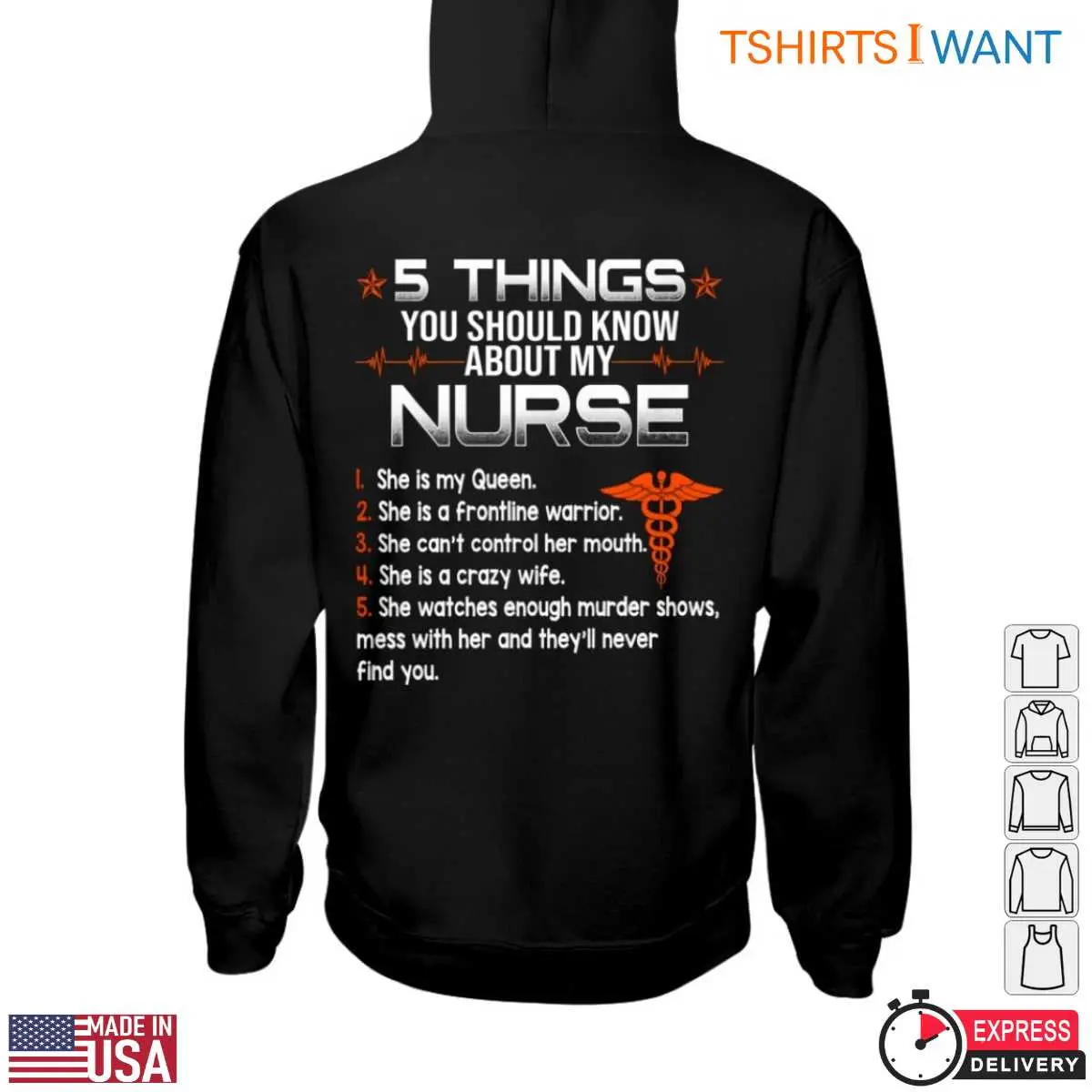 Nurse T Shirts Funny - 5 Things About My Nurse Queen Humorous Nursing Tee 4 Nurse T Shirts Funny 5 Things About My Nurse Queen Humorous Nursing Tee 4 1.jpg