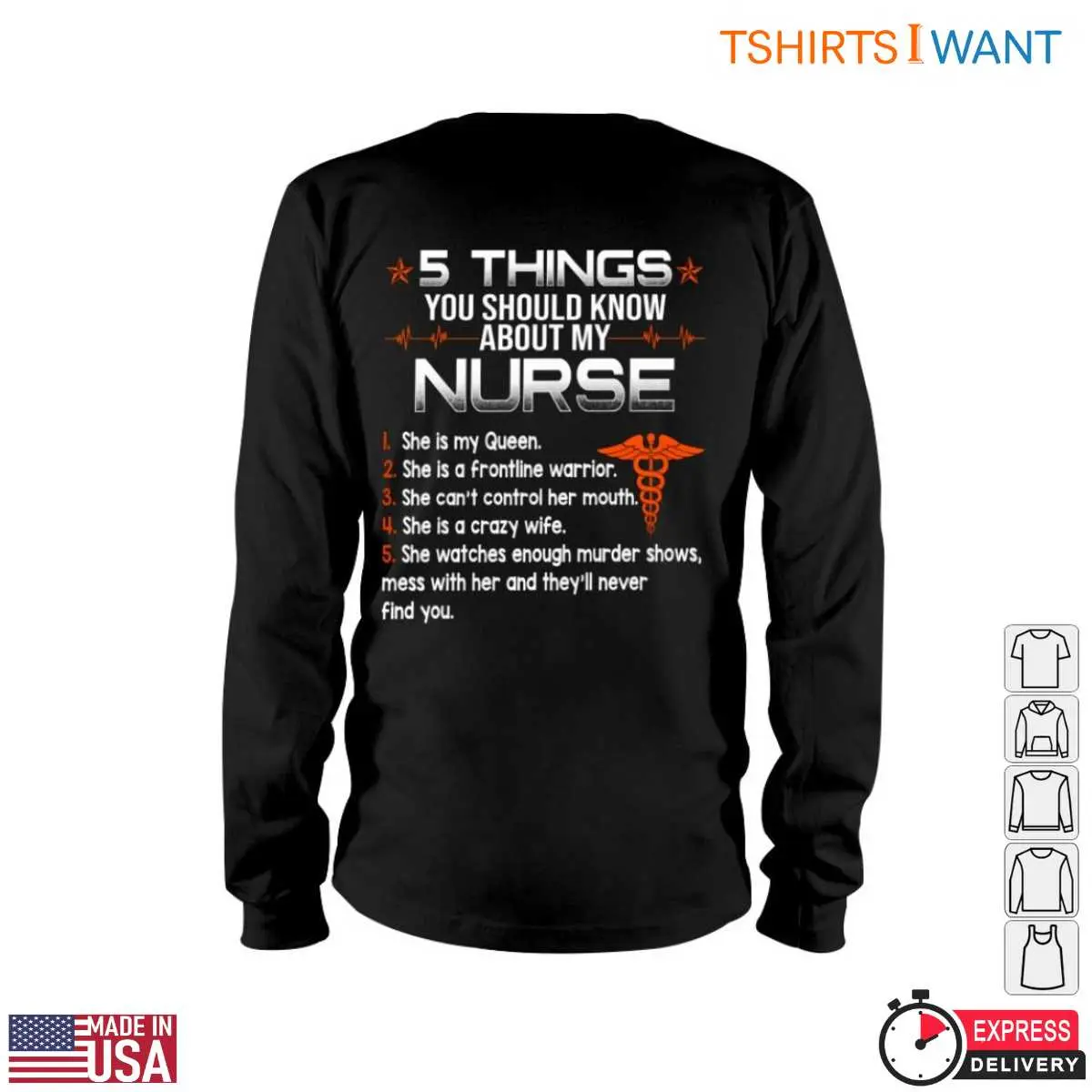 Nurse T Shirts Funny - 5 Things About My Nurse Queen Humorous Nursing Tee 5 Nurse T Shirts Funny 5 Things About My Nurse Queen Humorous Nursing Tee 5 1.jpg