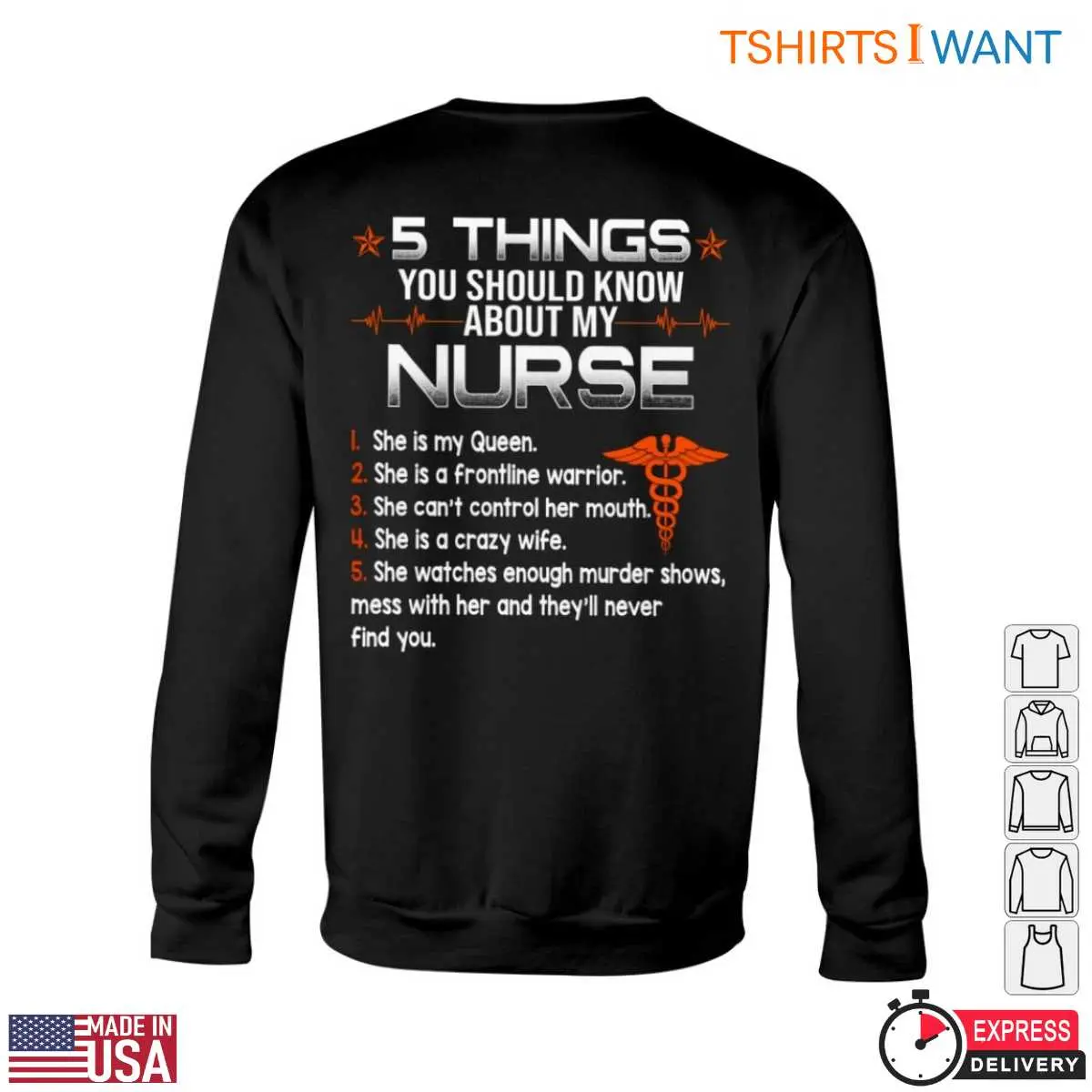 Nurse T Shirts Funny - 5 Things About My Nurse Queen Humorous Nursing Tee 6 Nurse T Shirts Funny 5 Things About My Nurse Queen Humorous Nursing Tee 6 1.jpg