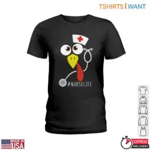 Nurse Turkey T-Shirt - Funny Graphic with Turkey and Stethoscope Tee 7 Nurse Turkey Funny Nurse Shirt 2 1.jpg