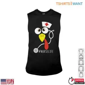 Nurse Turkey T-Shirt - Funny Graphic with Turkey and Stethoscope Tee 8 Nurse Turkey Funny Nurse Shirt 3 1.jpg