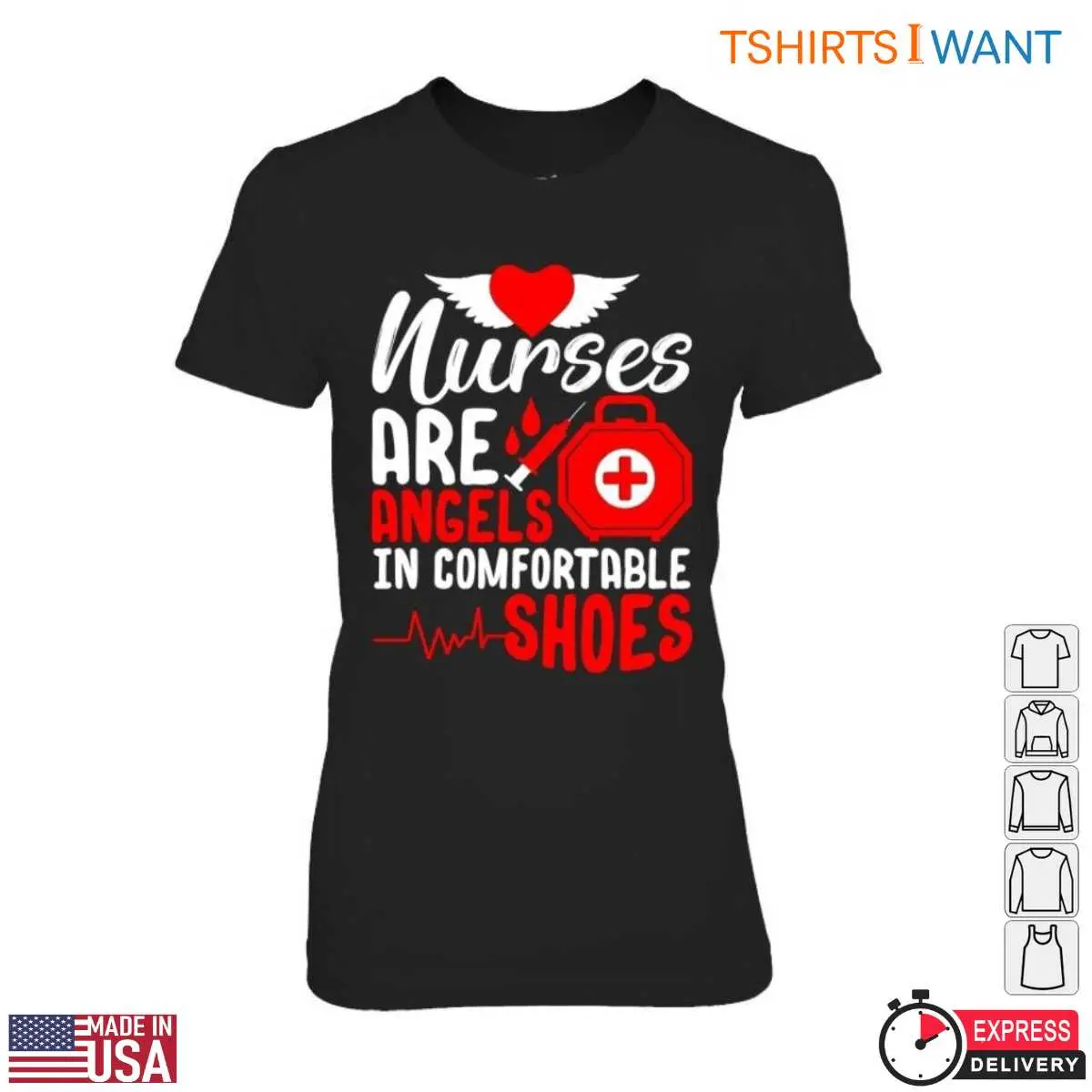 Nurses Are Angels Comfortable Shoes Medical Care T Shirt 2 1.jpg