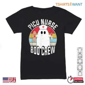 Nursing Halloween Shirts: PICU Nurse Boo Crew Ghost Retro Halloween Costume 5 Nursing Halloween Shirts PICU Boo Crew Tee 2 1.jpg